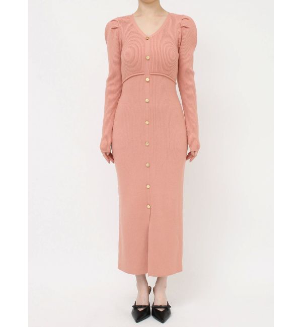 RESEXXY「ゴールドボタンタイトニットワンピース」|ワンピース|