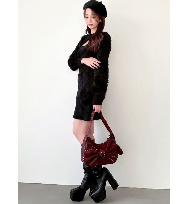 RESEXXY「フェザーニットレイヤードワンピース」|ワンピース|