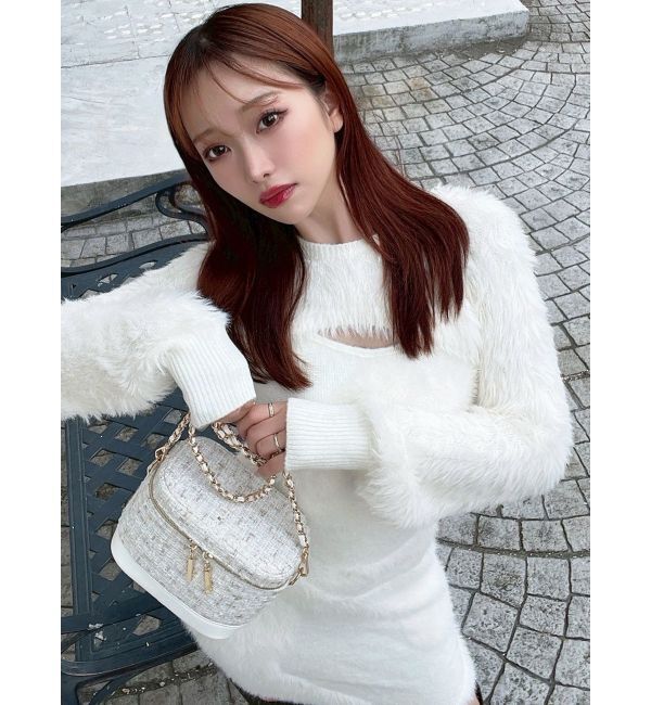 RESEXXY「フェザーニットレイヤードワンピース」|ワンピース|