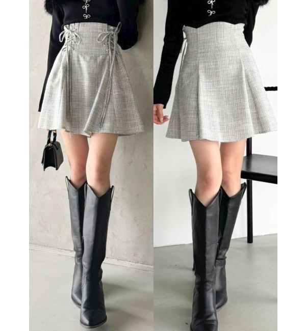 dazzlin「2WAYダブルレースアップコルセットミニスカート」|スカート|グレー