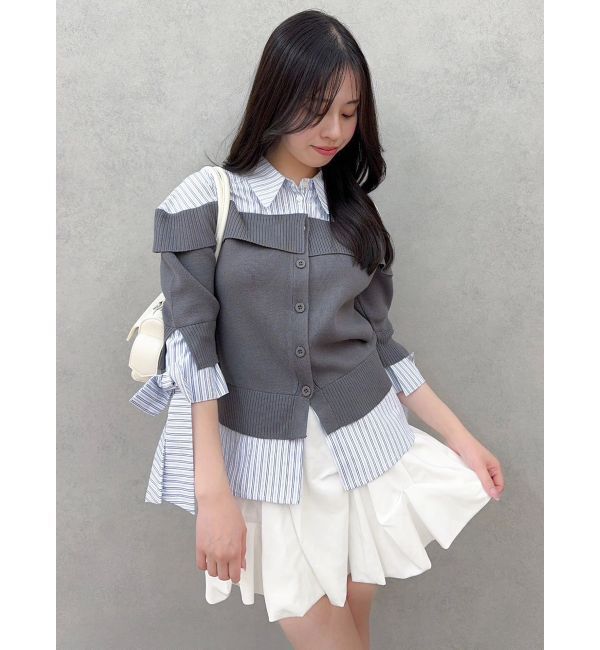 dazzlin「シャツレイヤードライクニットトップス」|ニット・セーター|