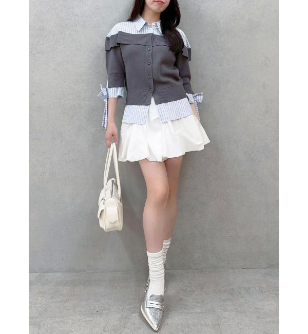 dazzlin「シャツレイヤードライクニットトップス」|ニット・セーター|