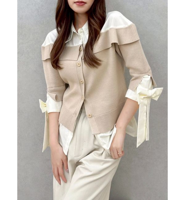 dazzlin「シャツレイヤードライクニットトップス」|ニット・セーター|