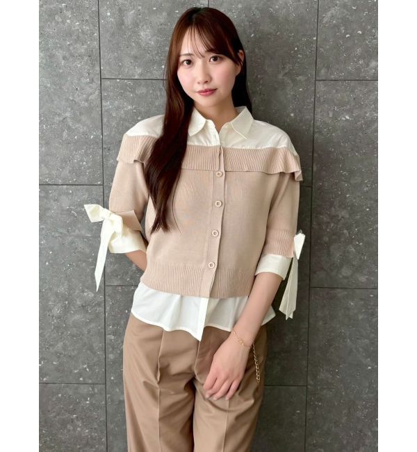 dazzlin「シャツレイヤードライクニットトップス」|ニット・セーター|