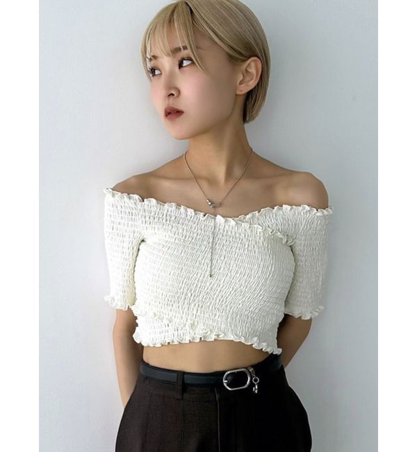 EMODA「フィットクロスバンドトップ」|Tシャツ・カットソー|