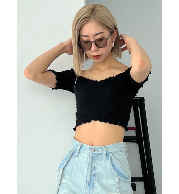 EMODA「フィットクロスバンドトップ」|Tシャツ・カットソー|