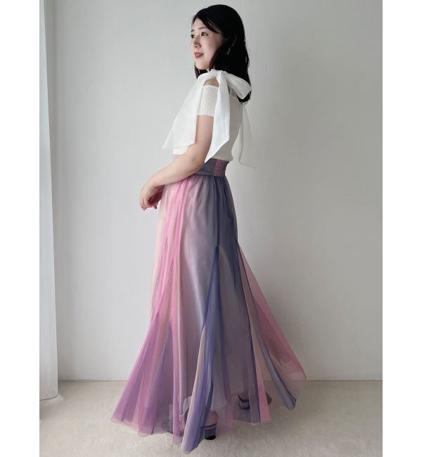 MERCURYDUO「グラデーションチュールボリュームスカート」|スカート|