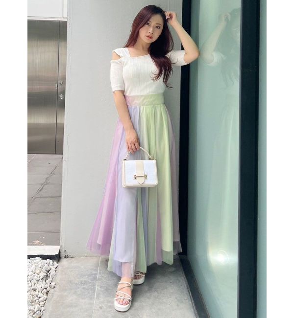 MERCURYDUO「グラデーションチュールボリュームスカート」|スカート|