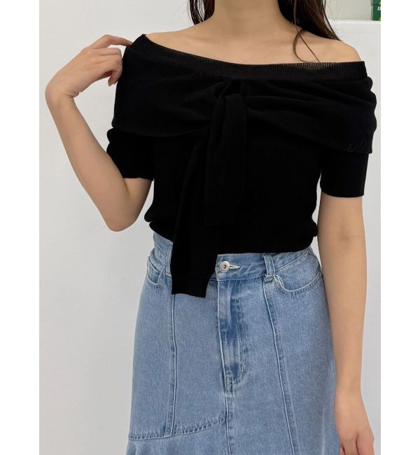 MERCURYDUO「レイヤードライクツイストニット」|ニット・セーター|ブラック