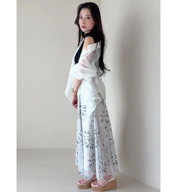 MERCURYDUO「花柄ドッキングバックレースアップワンピース」|ワンピース|