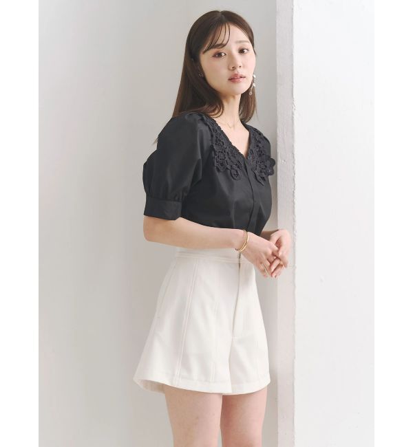 MERCURYDUO「レース衿パワショルブラウス」|シャツ・ブラウス|