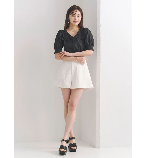 MERCURYDUO「レース衿パワショルブラウス」|シャツ・ブラウス|