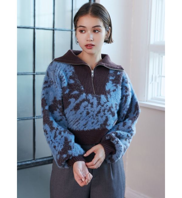 MURUA「ハーフジップフェザーニット」|ニット・セーター|