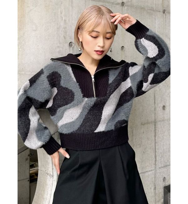 MURUA「ハーフジップフェザーニット」|ニット・セーター|