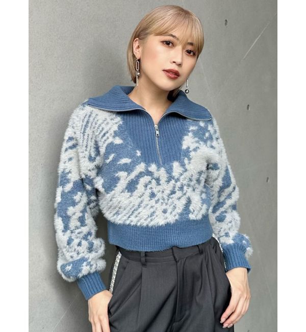 MURUA「ハーフジップフェザーニット」|ニット・セーター|