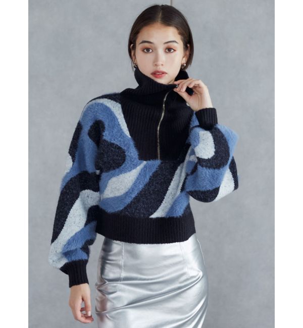 MURUA「ハーフジップフェザーニット」|ニット・セーター|