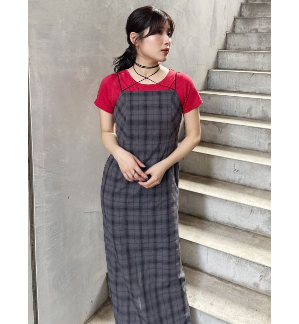 MURUA「2WAYチェックキャミワンピース」|ワンピース|