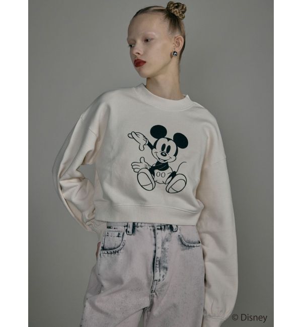 MURUA「【ミッキーマウス】フロッキーデザインスウェット」|スウェット・ジャージ|