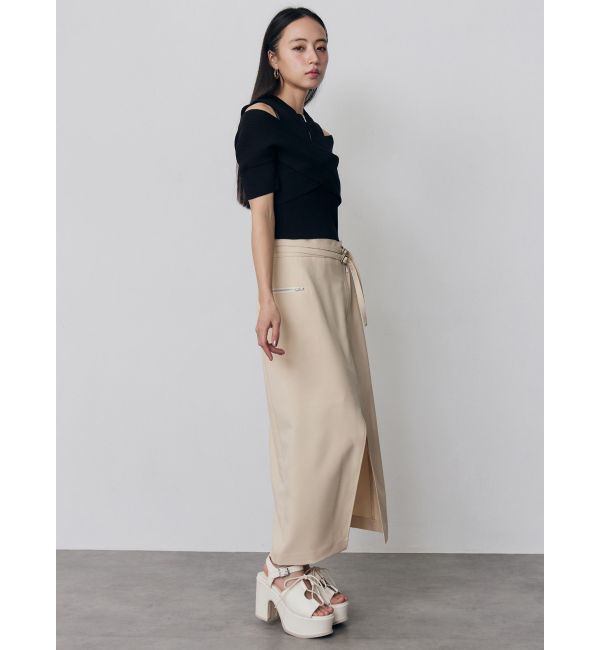 MURUA「ZIPカシュクールハーフニット」|ニット・セーター|