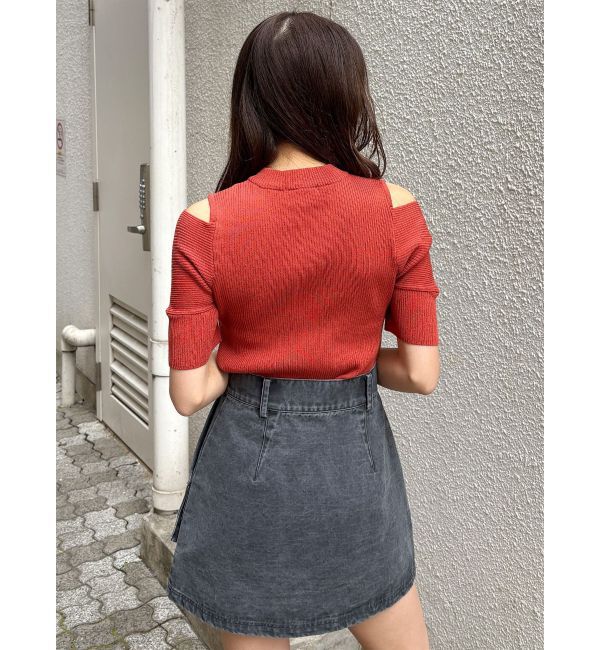 MURUA「ZIPカシュクールハーフニット」|ニット・セーター|