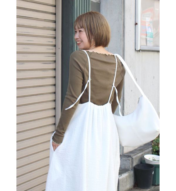 Ungrid「オフショルデザインロングスリーブTee」|Tシャツ・カットソー|ブラウン