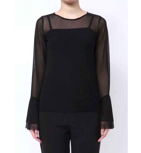 LAGUNAMOON「フレアスリーブチュールトップス」|Tシャツ・カットソー|