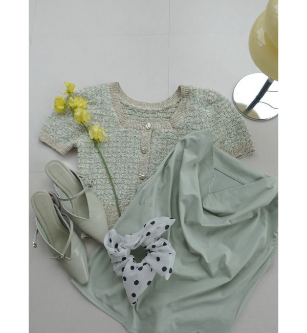 LAGUNAMOON「ツイードニットカーディガン」|カーディガン|