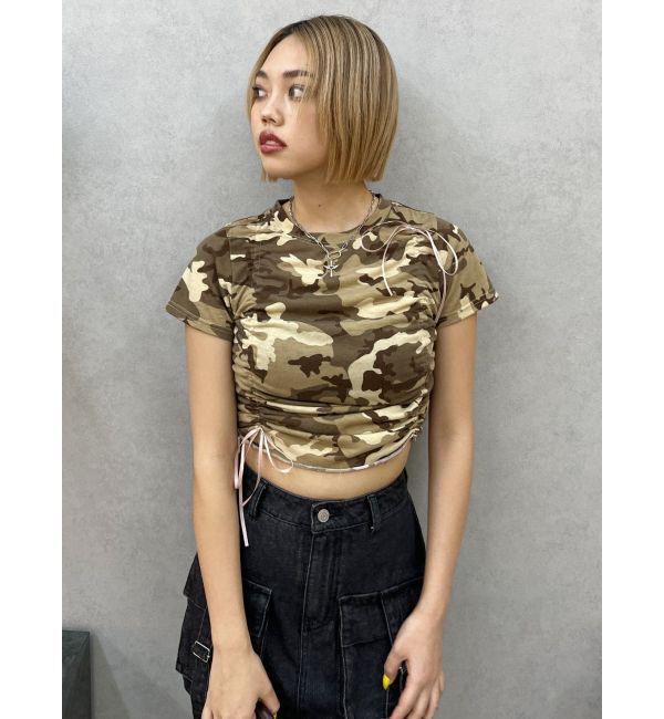 EVRIS「カモフラリボンショートTシャツ」|Tシャツ・カットソー|
