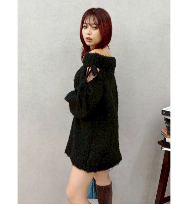 EVRIS「リボンオフショルニットワンピース」|ワンピース|