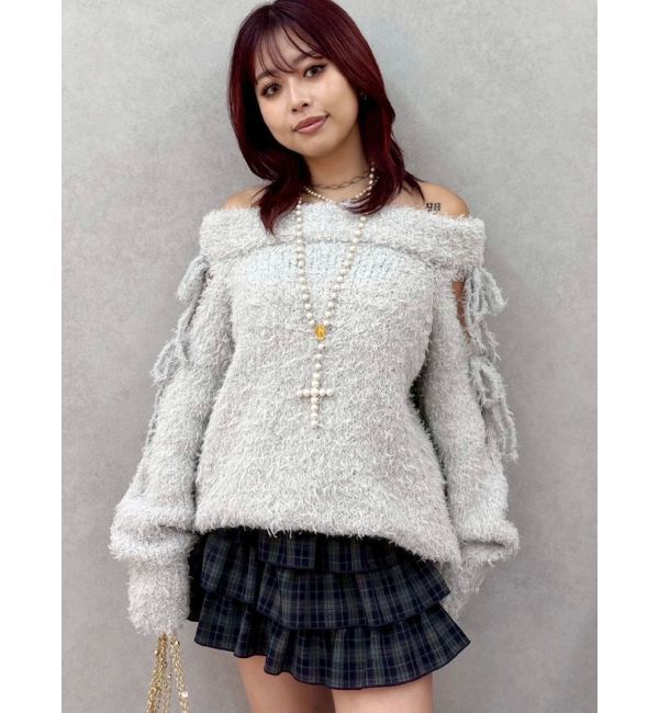 EVRIS「リボンオフショルニットワンピース」|ワンピース|