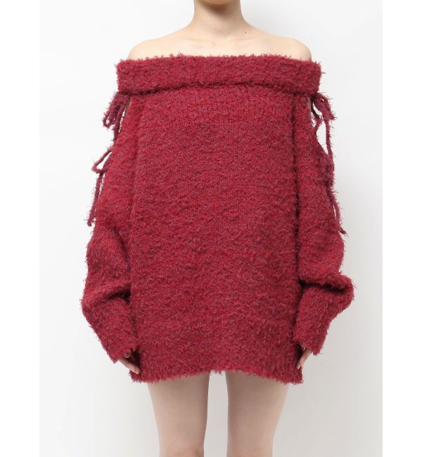 EVRIS「リボンオフショルニットワンピース」|ワンピース|