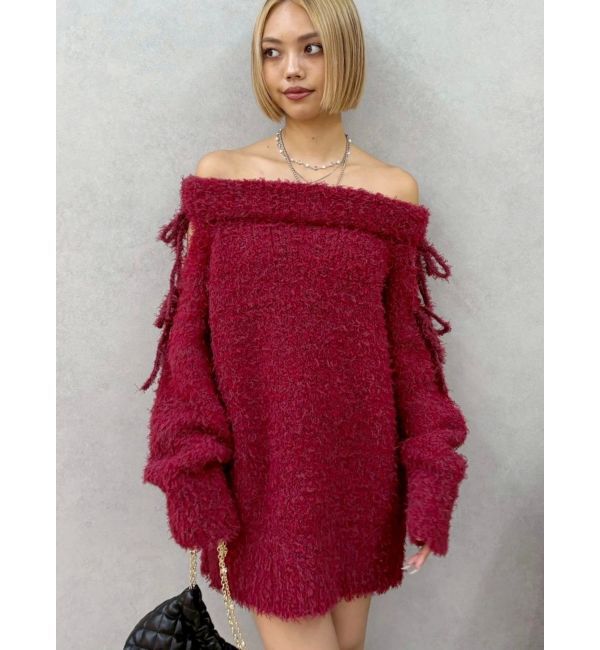 EVRIS「リボンオフショルニットワンピース」|ワンピース|