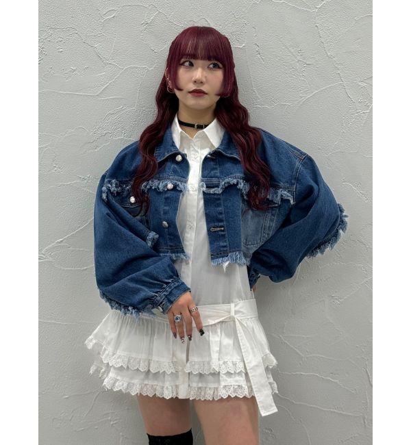 jouetie「ワイドクロップドフリンジGジャン【セットアップ対応】」|ブルゾン・スタジャン|