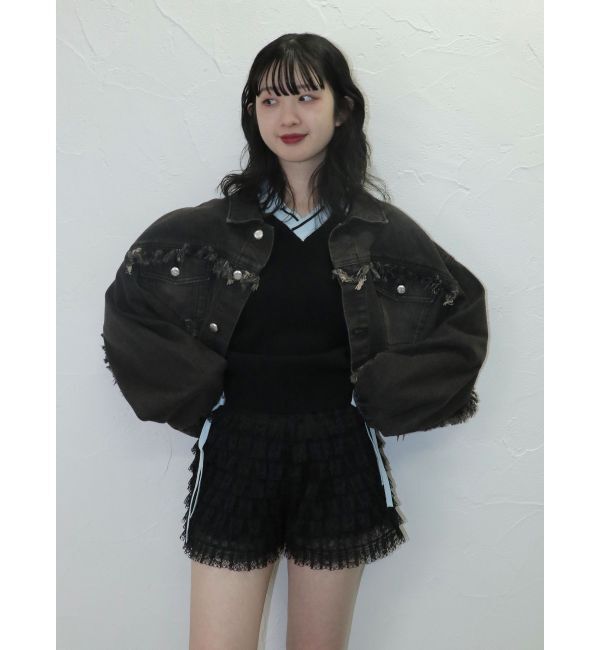 jouetie「ワイドクロップドフリンジGジャン【セットアップ対応】」|ブルゾン・スタジャン|