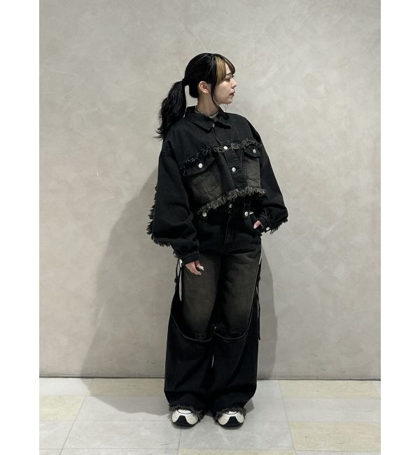 jouetie「ワイドクロップドフリンジGジャン【セットアップ対応】」|ブルゾン・スタジャン|
