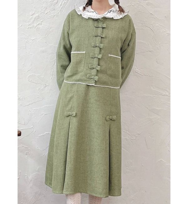 merry jenny「リボンプリーツミディスカート【セットアップ着用可能】」|スカート|