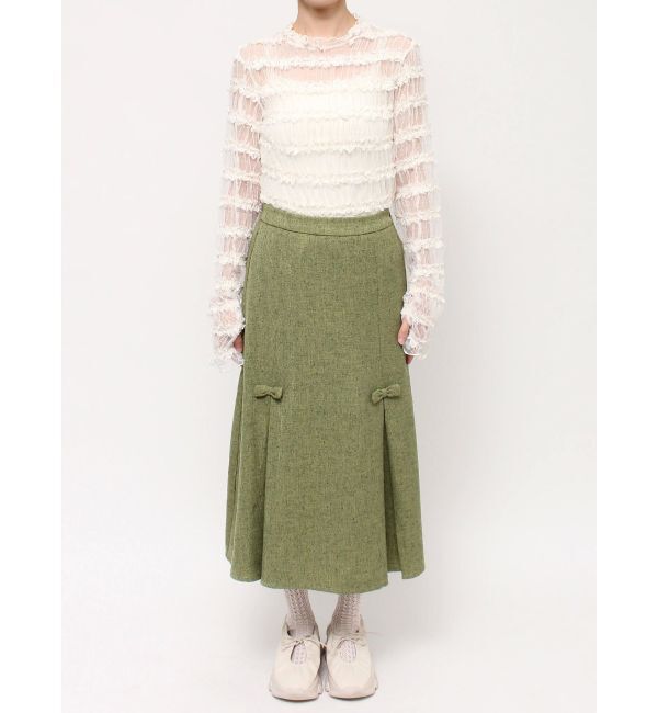 merry jenny「リボンプリーツミディスカート【セットアップ着用可能】」|スカート|