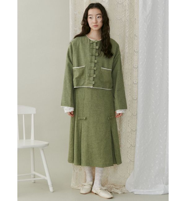 merry jenny「リボンプリーツミディスカート【セットアップ着用可能】」|スカート|