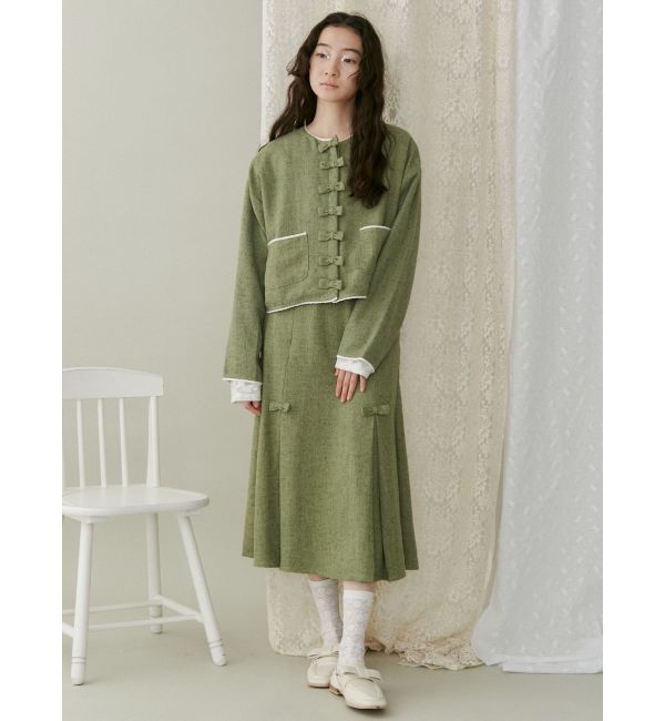 merry jenny「リボンプリーツミディスカート【セットアップ着用可能】」|スカート|