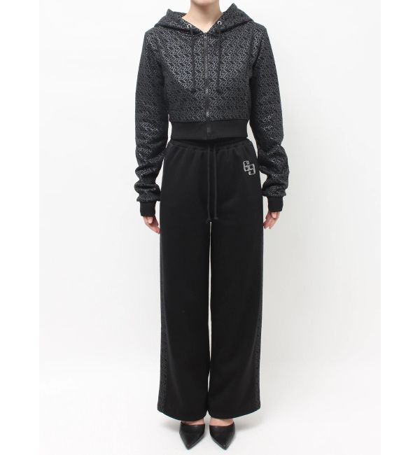 GYDA「GG chain glitter print shortパーカー」|パーカー|