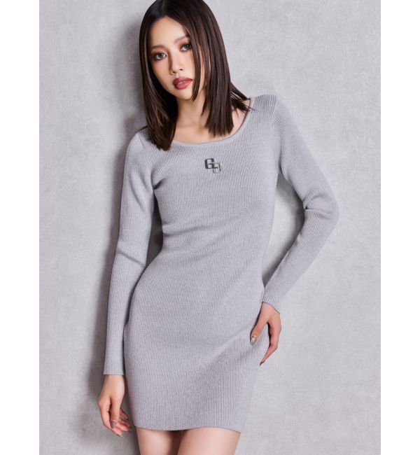 GYDA「GGプレート long sleeveニットワンピース」|ワンピース|