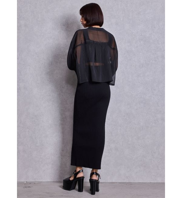 GYDA「バックオープンジップスリットリブニットロングワンピース」|ワンピース|