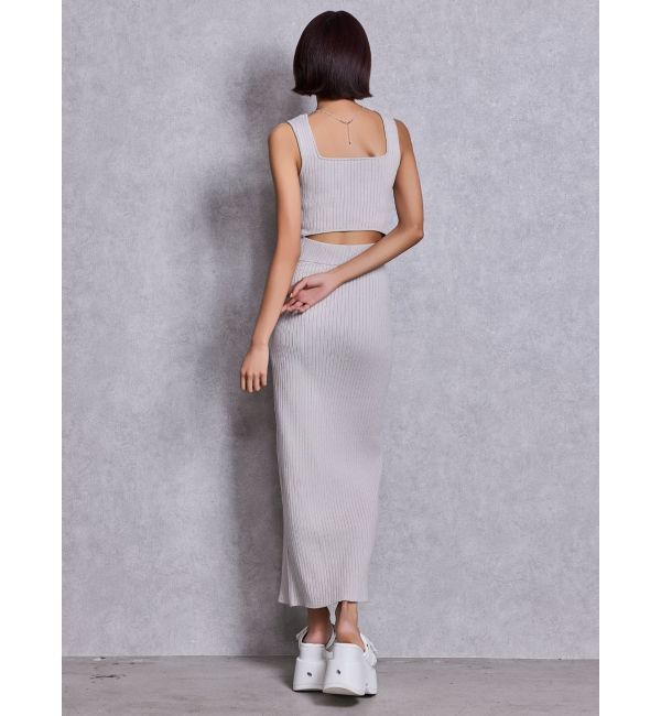 GYDA「バックオープンジップスリットリブニットロングワンピース」|ワンピース|