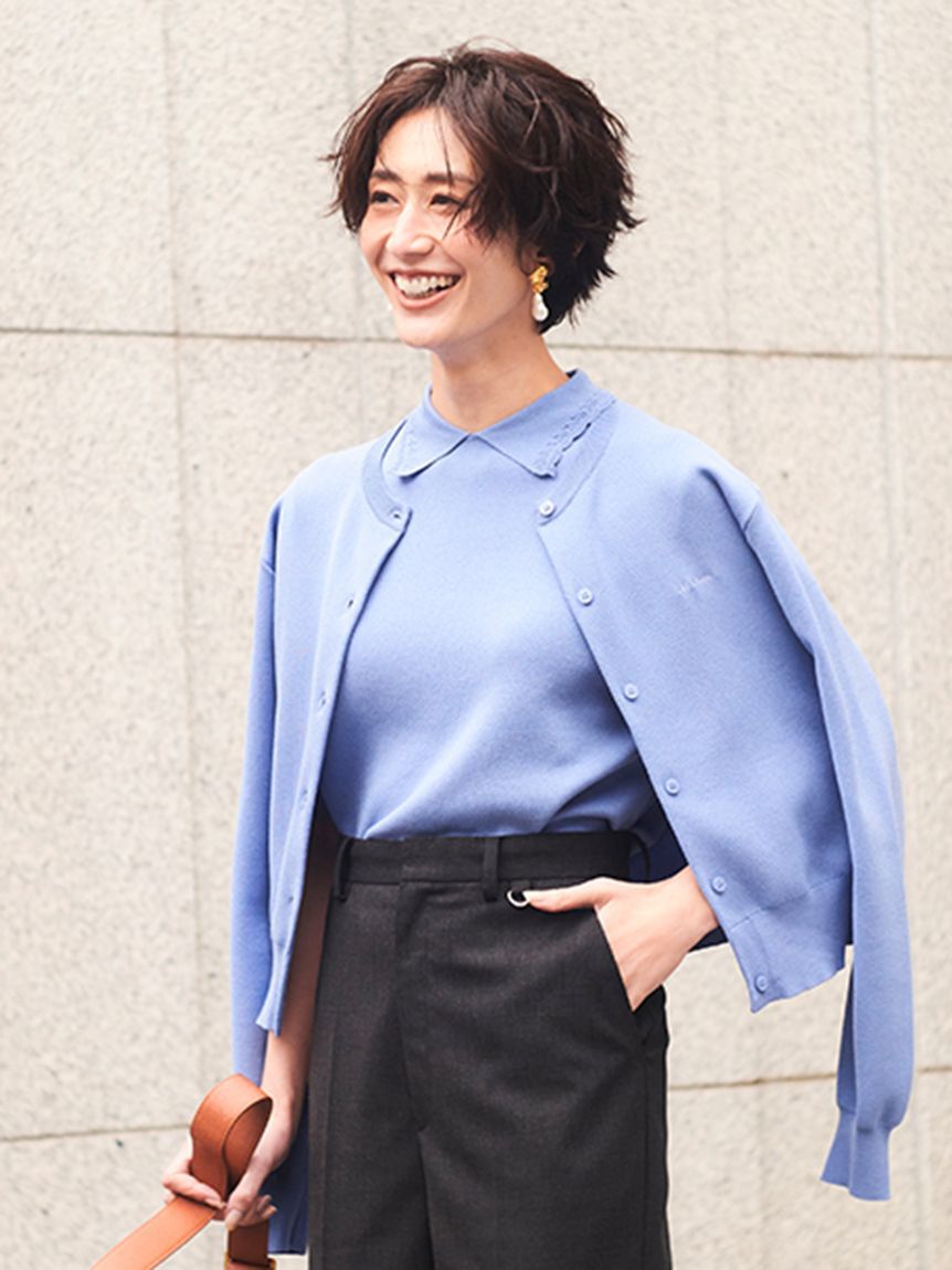 Mila Owen「【ウォッシャブル】【UVカット】クロップドフォルムカーディガン」|カーディガン|BLU