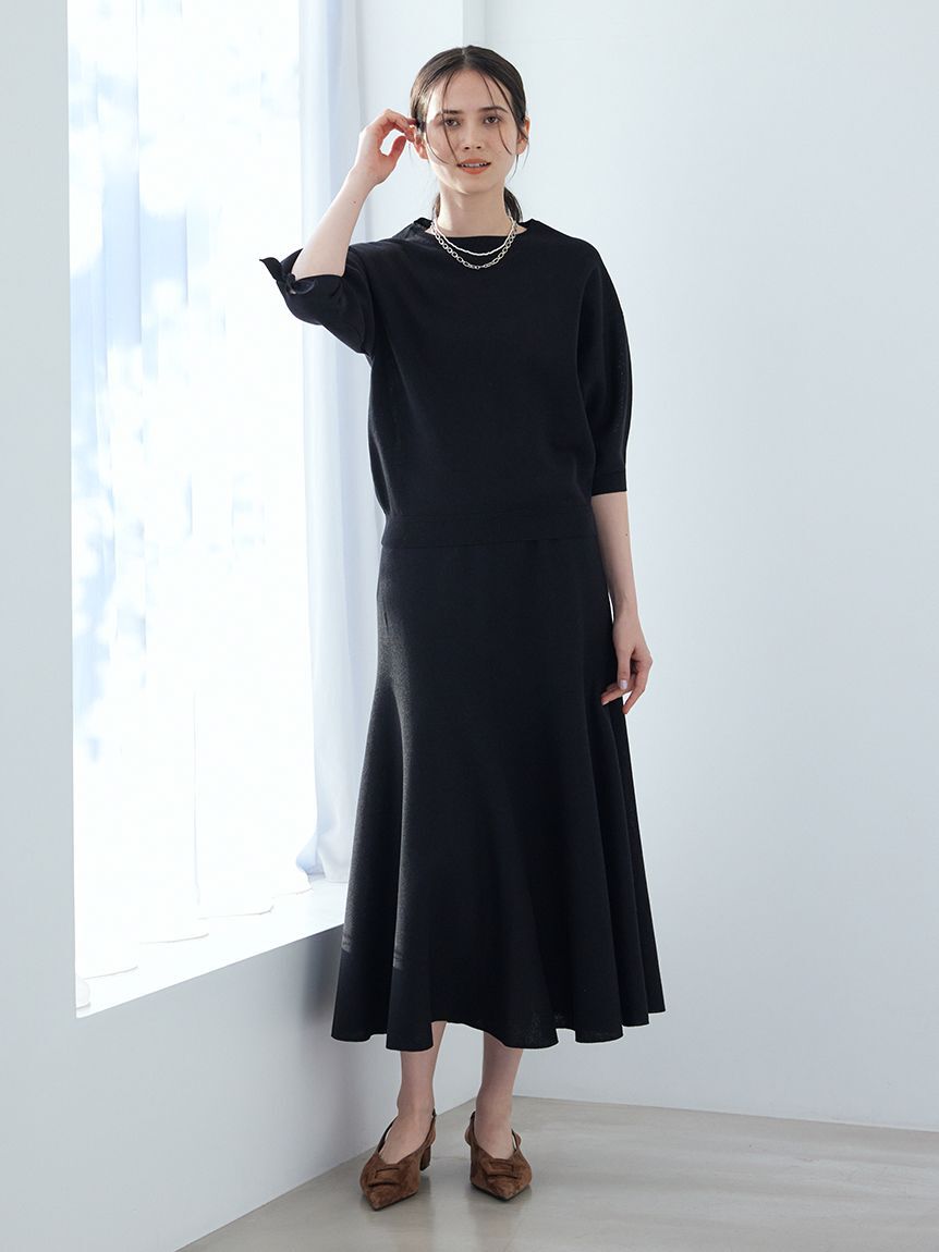 Mila Owen「【ウォッシャブル】ドライタッチフレアニットスカート」|スカート|