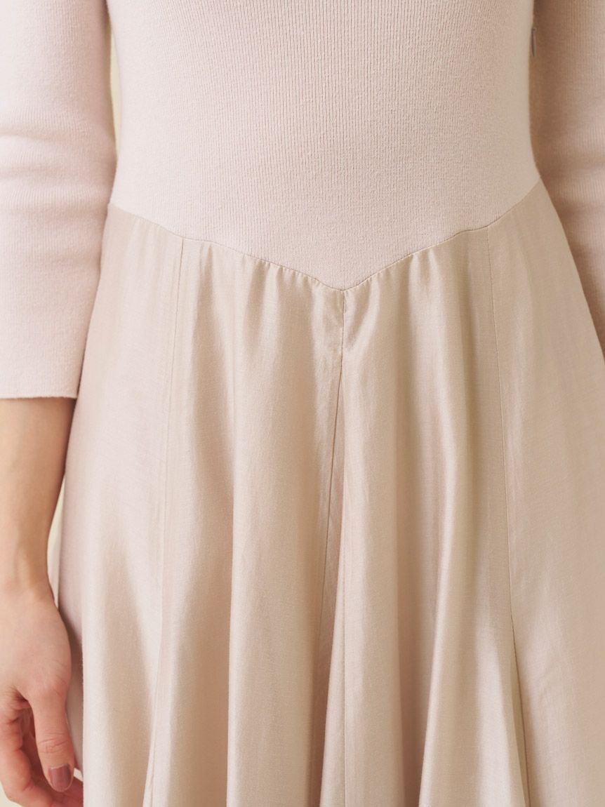 SNIDEL「ハートネックシアーフレアコンビワンピース」|ワンピース|