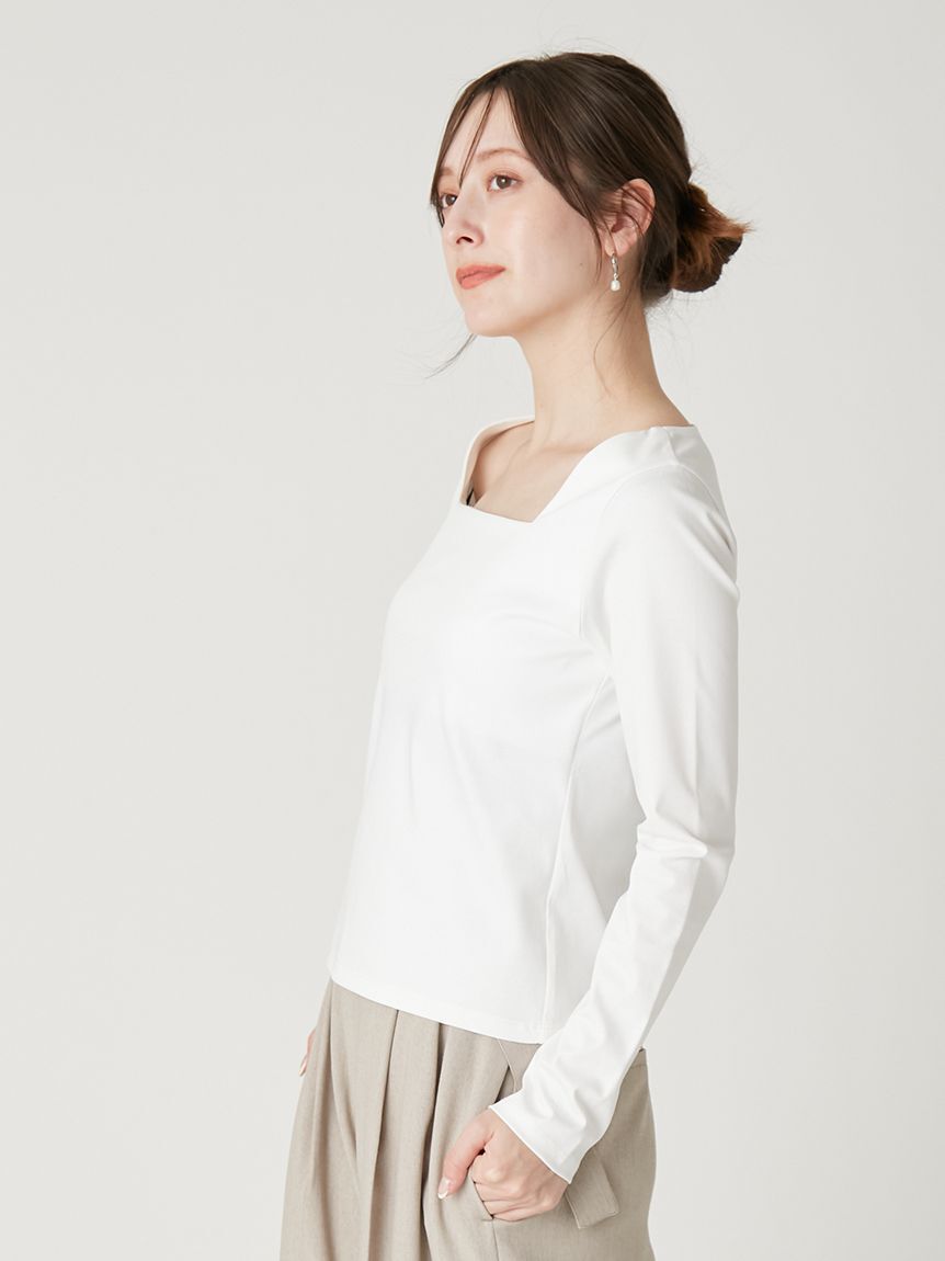 FRAY I.D「スクエアネックTシャツ／接触冷感」|Tシャツ・カットソー|