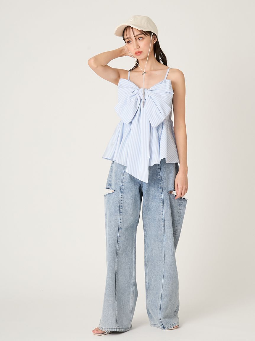 FRAY I.D「リボンペプラムキャミトップス」|キャミソール|