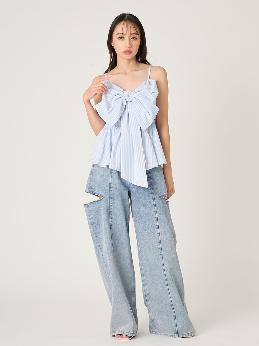 FRAY I.D「リボンペプラムキャミトップス」|キャミソール|