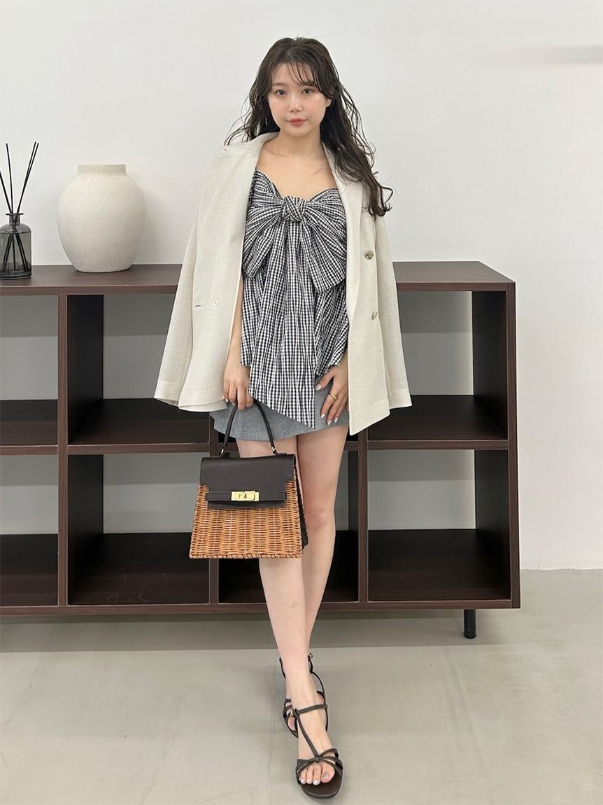 FRAY I.D「リボンペプラムキャミトップス」|キャミソール|